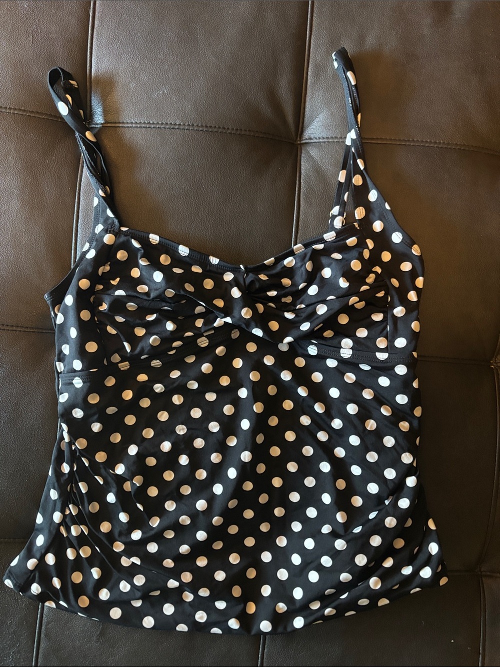 Apt. 9 Black Swim Tankini Top with Contrast Waist Trim